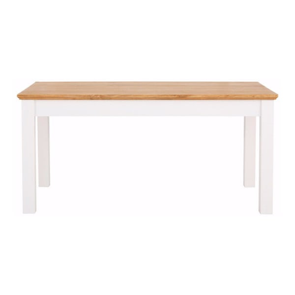 Bílý jídelní stůl z masivního borovicového dřeva se zásuvkou Støraa Suzie-image-2