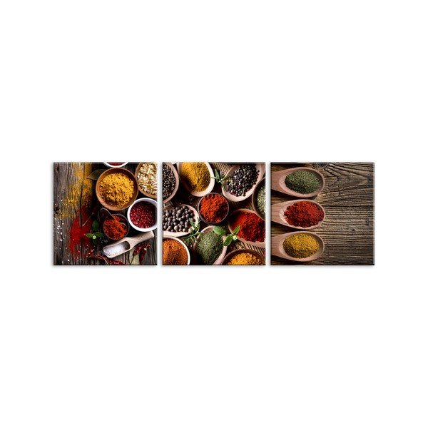 Sada 3 obrazů Styler Glasspik Set Spices Tres