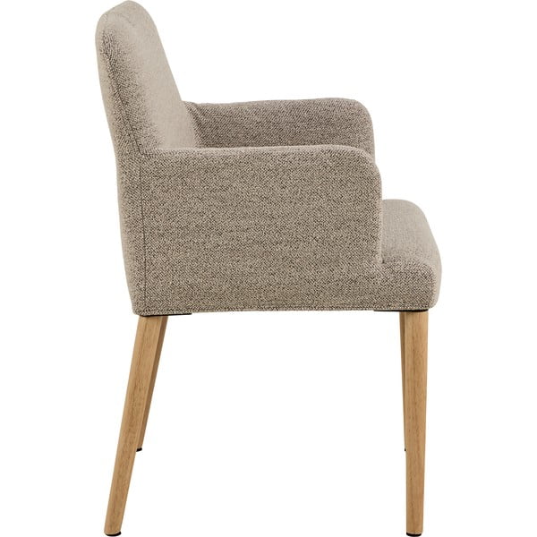 Béžové čalouněné jídelní křeslo s područkami Zoe – Actona-image-4