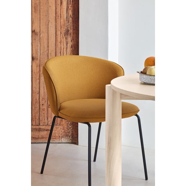 Čalouněná jídelní křesla v sadě 2 ks v hořčicové barvě Add – Teulat-image-2