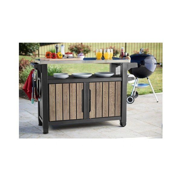 Plastový odkládací grilovací stolek 134x52 cm Deco Unity XL – Keter-image-1