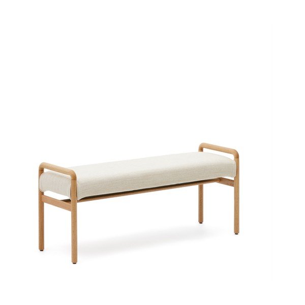 Lavice v krémové a přírodní barvě Macaret – Kave Home-image-2