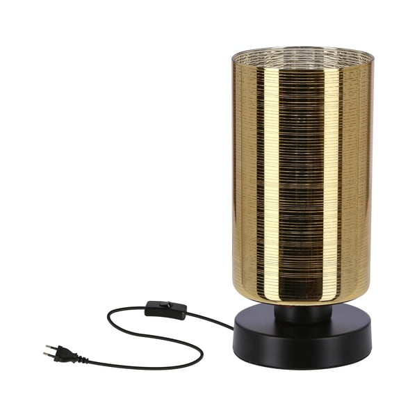 Stolní lampa se skleněným stínidlem v černo-zlaté barvě (výška 25 cm) Cox – Candellux Lighting