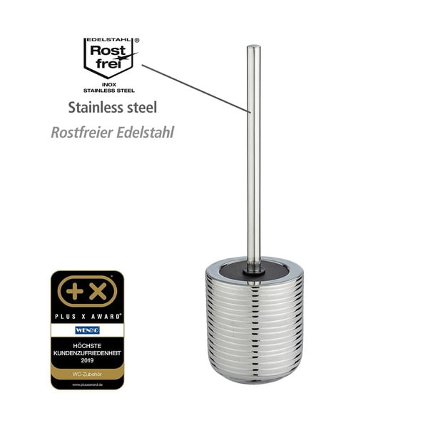 Keramická WC štětka ve stříbrné barvě Vilalba – Wenko-image-4