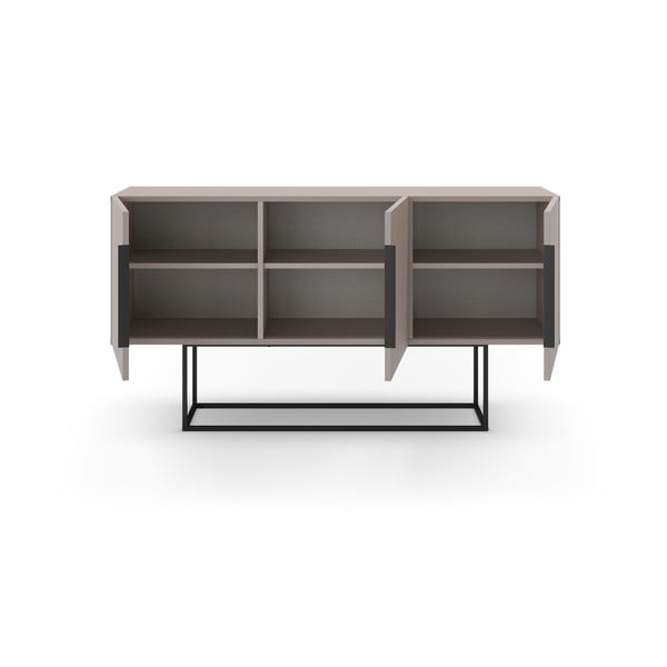 Šedo-béžová nízká komoda 150x80 cm Titan – Marckeric-image-3