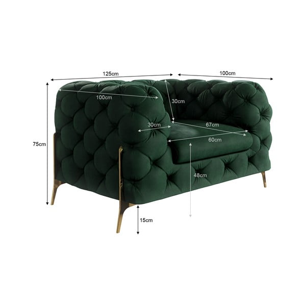 Tmavě zelené sametové křeslo Chelsea Bis – Ropez-image-4