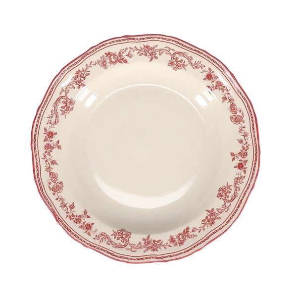 Vínový/slonovinový hluboký  porcelánový talíř ø 23 cm Cyril – S|P Collection
