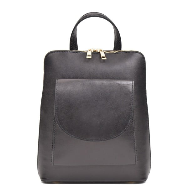 Černý dámský kožený batoh Anna Luchini Mirago