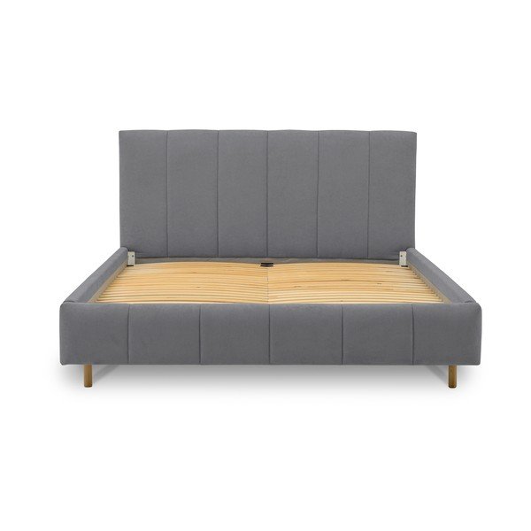 Šedá čalouněná dvoulůžková postel s roštem 180x200 cm Zee – Scandic-image-2