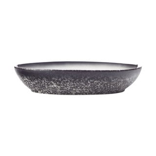 Bílo-černá keramická oválná miska Maxwell & Williams Caviar, délka 20 cm