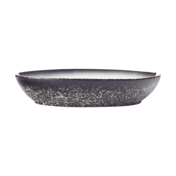 Bílo-černá keramická oválná miska Maxwell & Williams Caviar, délka 25 cm