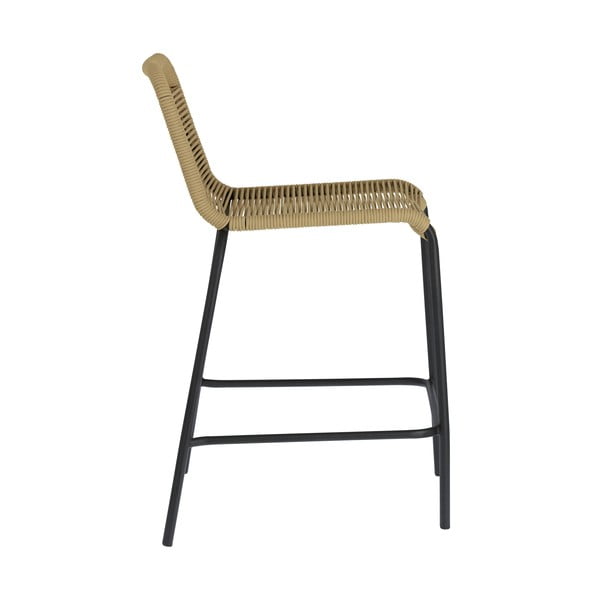 Béžová barová židle s ocelovou konstrukcí Kave Home Glenville, výška 62 cm-image-3