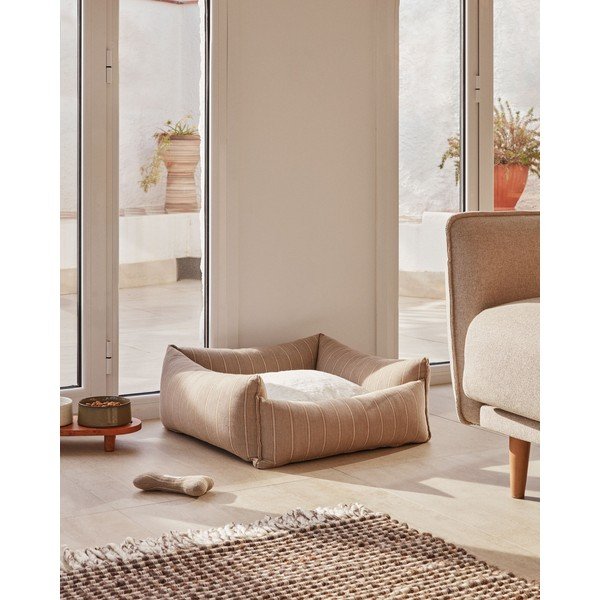 Hnědý pelíšek pro psy 60x60 cm Toby - Kave Home-image-3