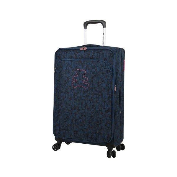 Modré zavazadlo na 4 kolečkách Lulucastagnette Teddy Bear, 71 l-image-1