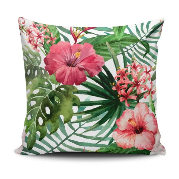 Polštář s příměsí bavlny Cushion Love Jungle Flowers, 45 x 45 cm