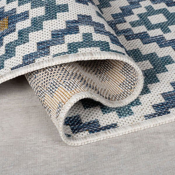 Žluto-modrý vnitřní a venkovní koberec 160x230 cm Zia Trellis – Flair Rugs-image-2