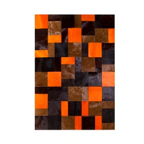 Koberec z pravé kůže Pipsa Acid Orange, 150x210 cm
