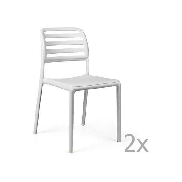 Sada 2 bílých zahradních židlí Nardi Costa Bistrot