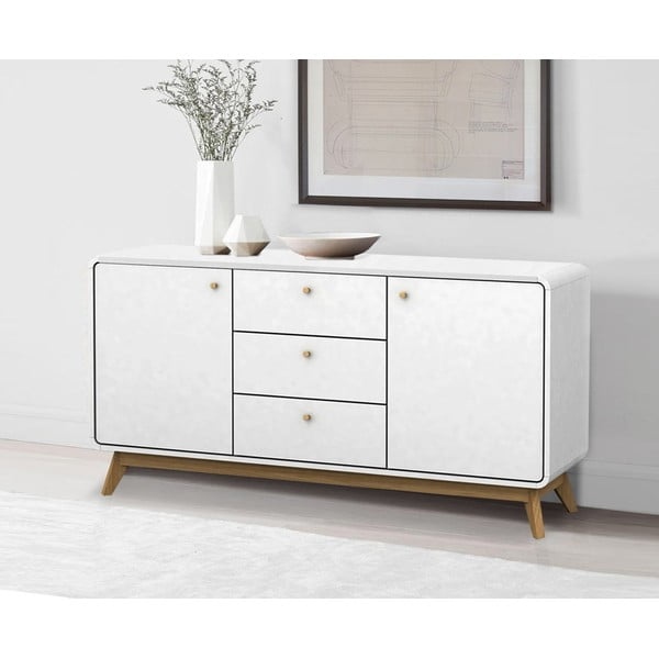 Bílá nízká komoda 140x75 cm Caitlin – Støraa-image-1