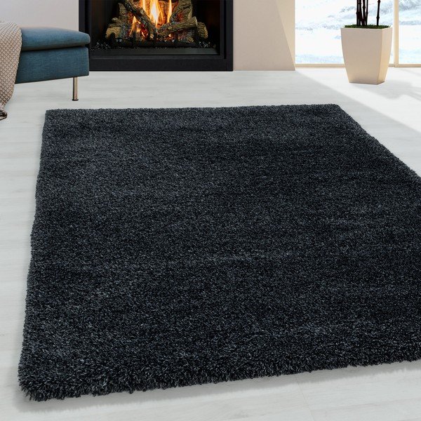 Antracitový koberec 60x110 cm Fluffy – Ayyildiz Carpets-image-1