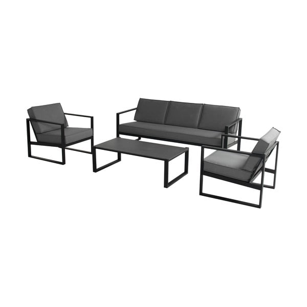 Tmavě šedý hliníkový zahradní lounge set pro 5 Jordan – Hartman