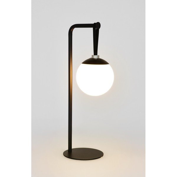 Černá hliníková LED stmívatelná stolní lampa s plastovým stínidlem (výška 40,5 cm) Balmony – Bizzotto-image-3