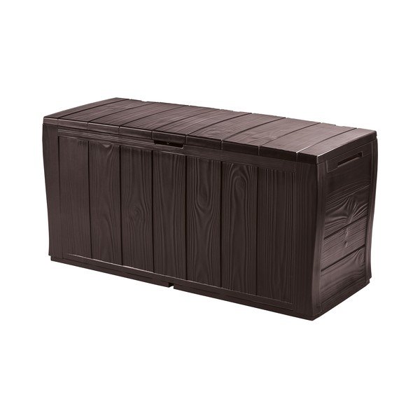 Tmavě hnědý plastový zahradní úložný box Sherwood – Keter