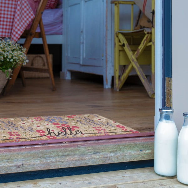 Rohožka z kokosového vlákna 40x120 cm Hello Scribbly Floral – Artsy Doormats-image-3