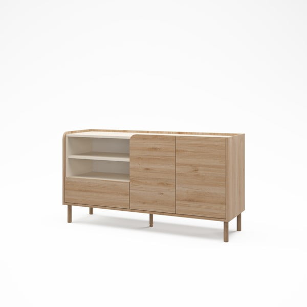 Komoda v dekoru dubu v přírodní barvě 141x75,5x44 cm Monza – Marckeric-image-4