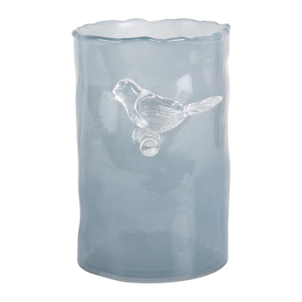 Modrá skleněná váza (výška 15 cm) Bird On Branch – PT LIVING