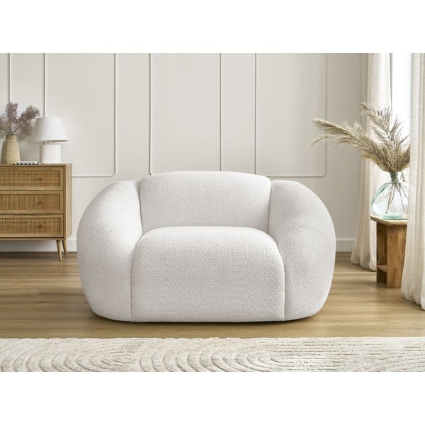 Bílé křeslo z textilie bouclé Tina – Bobochic Paris-image-3