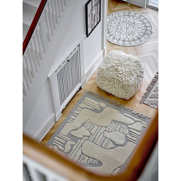 Krémový vlněný taburet Lomba – Bloomingville-image-3