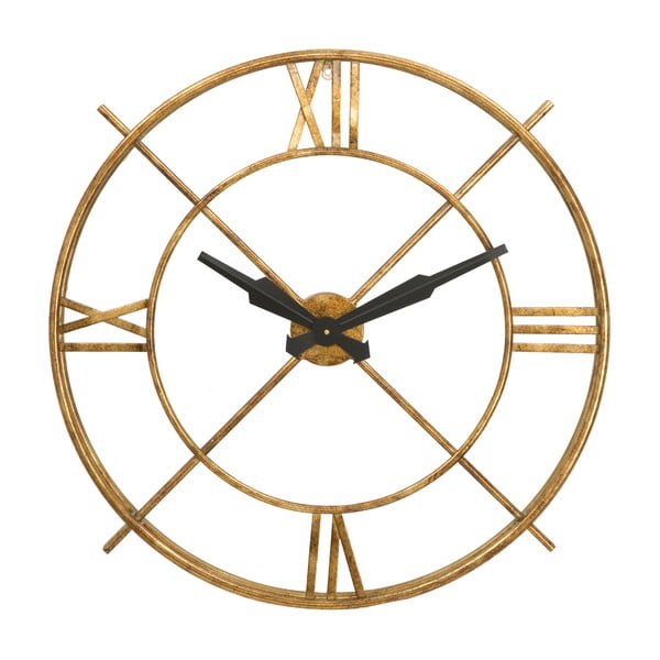 Nástěnné hodiny ze železa ve zlaté barvě Mauro Ferretti Muro