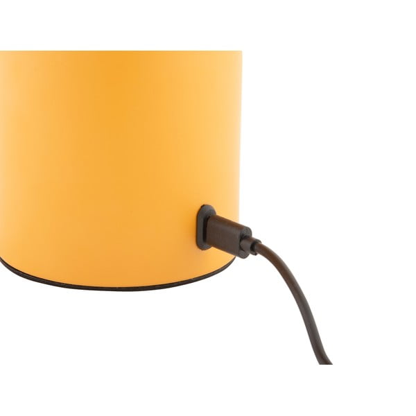 Okrově žlutá LED stmívatelná stolní lampa s kovovým stínidlem/se skleněným stínidlem (výška 29,5 cm) Camp – Leitmotiv-image-3