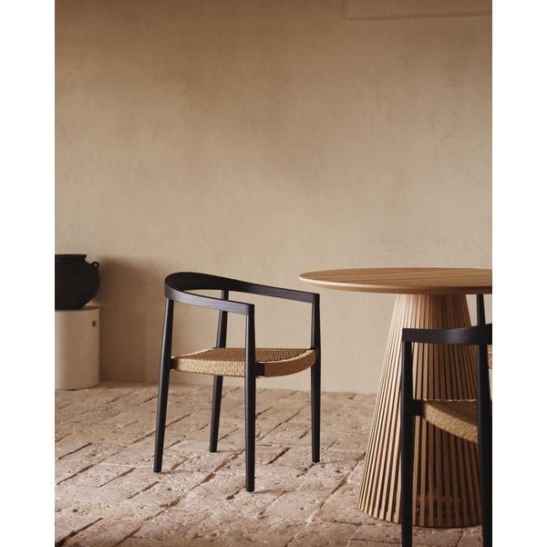 Černé dřevěné zahradní židle v sadě 4 ks Ydalia – Kave Home-image-1