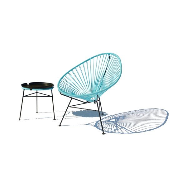 Křeslo Acapulco, světle modré, délka 100 cm-image-2