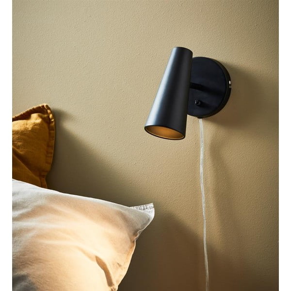 Černé nástěnné světlo Markslöjd Crest, výška 17 cm-image-1