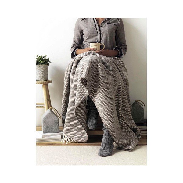 Olivově zelený pléd s podílem bavlny Euromant Ruby, 140 x 180 cm-image-2