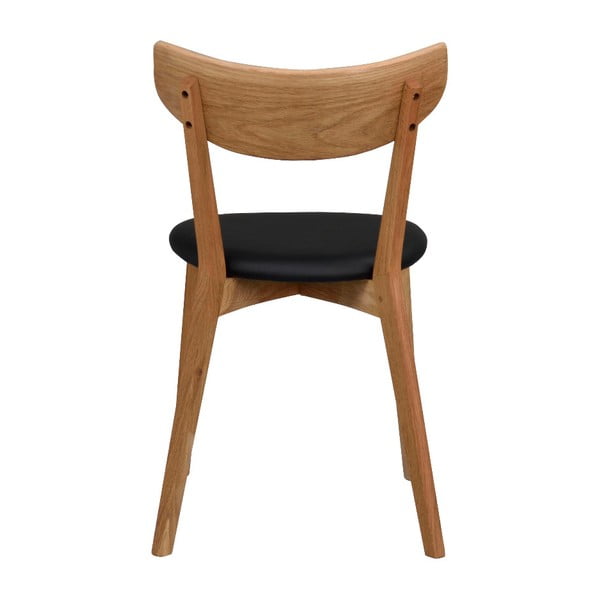 Hnědá dubová jídelní židle s černým sedákem Rowico Ami-image-3