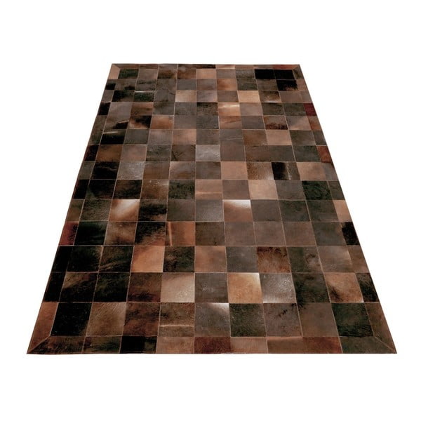Hnědý vzorovaný koberec z hovězí usně Hide, 300 x 200 cm
