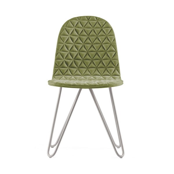 Světle zelená židle s kovovými nohami Iker Mannequin X Triangle