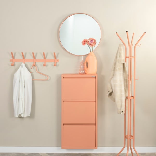 Kovový výklopný botník v lososové barvě 50x103x15 cm Billy – Spinder Design-image-1