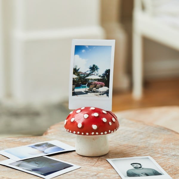 Červený kamenný stojací stojan na fotky 7x6 cm Mushroom – Sass & Belle-image-1