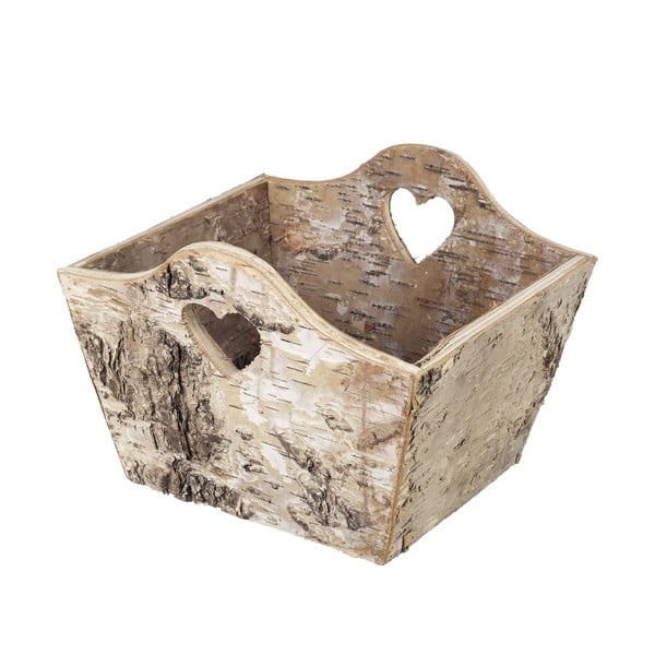 Dřevěný košík Birch Heart