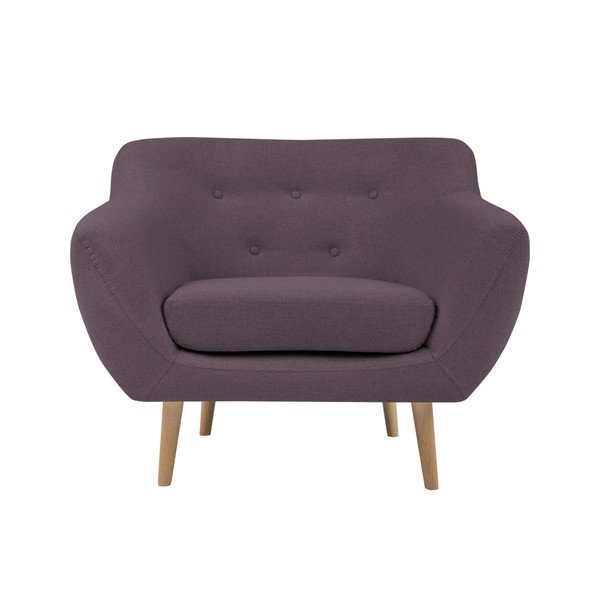 Fialové křeslo se světlými nohami Mazzini Sofas Sicile
