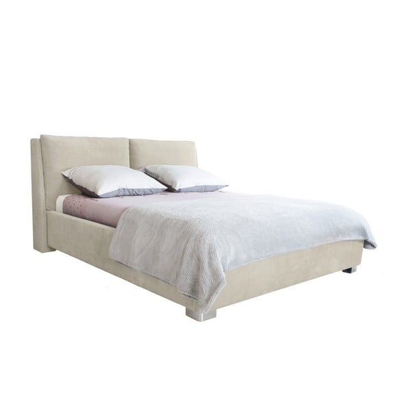 Béžová dvoulůžková postel Mazzini Beds Vicky, 180 x 200 cm