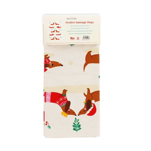 Bavlněná utěrka 70x50 cm Festive Sausage Dog – Rex London-image-3