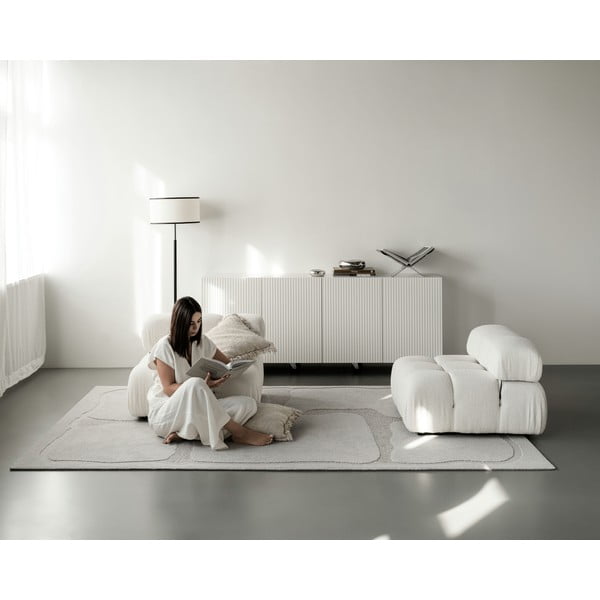 Světle šedý vlněný koberec 200x300 cm Morphic Organica – Agnella-image-3