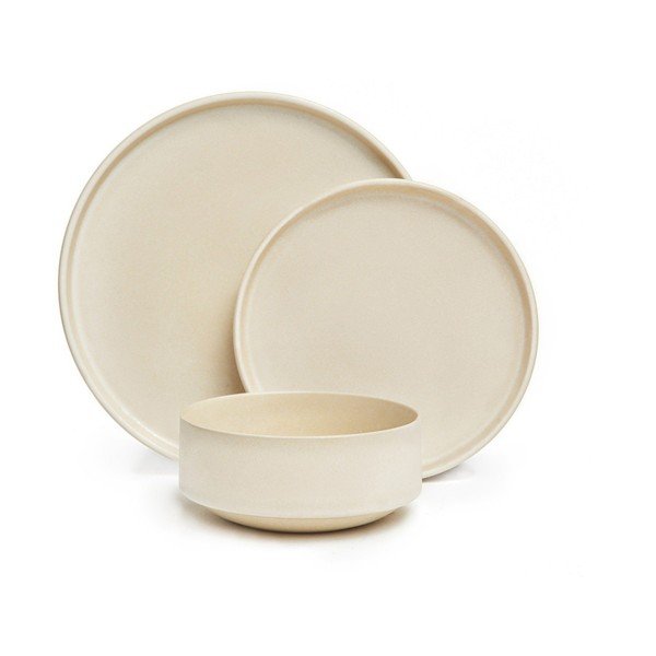 12dílná sada krémového kameninového nádobí Bonami Selection Malia