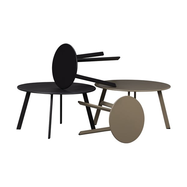 Černý zahradní odkládací stolek WOOOD Fer, ø 70 cm-image-4